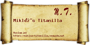 Miklós Titanilla névjegykártya